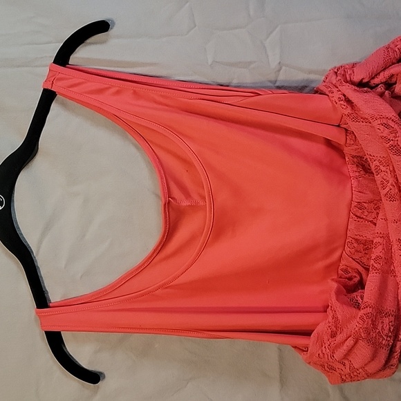 Heart and Soul Lace Blouse Deep Pink 2X - Picture 4 of 4